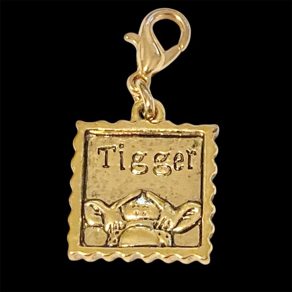 Vintage Disney Tigger Clip On Charm Gold Plated Zipper Purse Signed Winnie Pooh - Picture 1 of 9